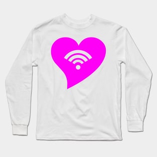 Pink WiFi Heart Long Sleeve T-Shirt